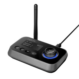 LogiLink BT0062 - Bluetooth 5.0 Audiosender und Empfänger (Transmitter und Receiver) um Nicht-bluetoohfähige Geräte mit Bluetooth auszustatten, 2 Kopfhörer gleichzeitig koppeln, Schwarz