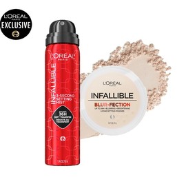 Infallible 3-second Setting Spray + Blur-fection Setting Powder, L'Oreal Paris:_Light Translucent  + Setting Spray