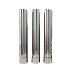 Stove Pipe 2.36" Stainless Steel Extend Chimney Flue 3 Pcs Wood Stovepipe 14.2"/36cm for Vent Smoke & Exhaust