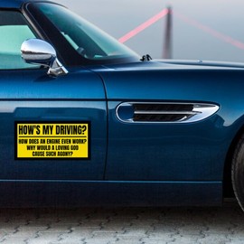 SUNHADO [7.5"x3.75"] How Am I Driving How Does an Engine Even Work Bumper Sticker Funny Adult Humor Stickers Waterproof Vinyl Sticker for Trucks Vans Cars Birthday Gift for Her Him