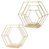 LMYDIDO Set of 5 Hexagon Wall Shelves, Hanging Shelves, Metal