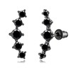 CiNily Ear Crawler Earrings with Black Cubic Zircon, 14K Black
