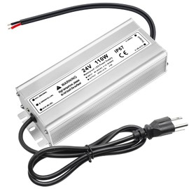 4.6A 110W 24 Volt LED Power Supply, 110V AC to 24V DC Converter, Waterproof IP67 Driver Low Voltage Transformer Power Adapter for Indoor Outdoor LED Lights
