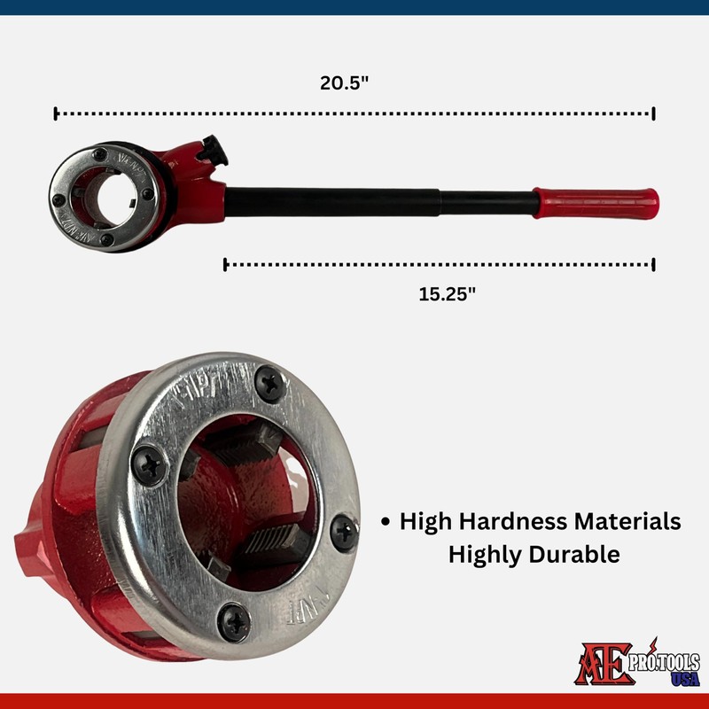 ATE Pro. Tools USA - Ratcheting Pipe Threading Kit and