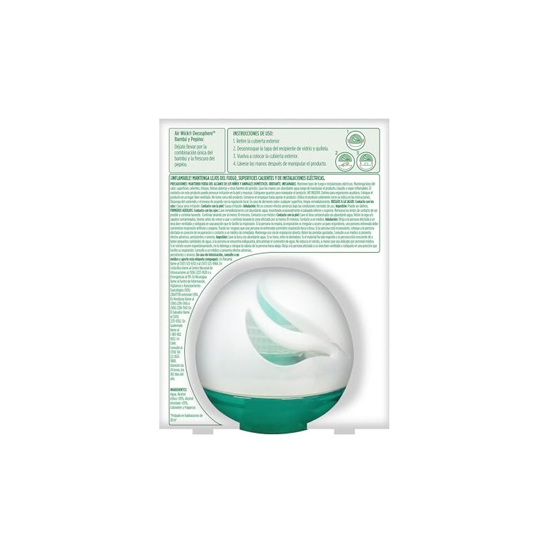 Air Wick - Aromatizante de Ambiente, Decosphere, Bambú y Pepino