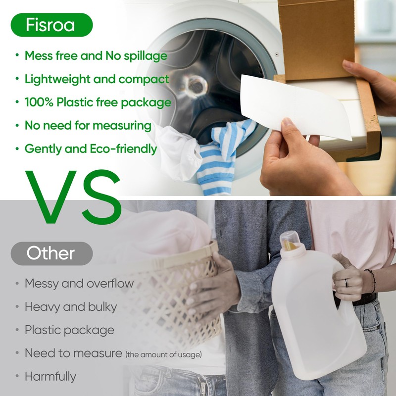 Travel Laundry Detergent Sheets Fisroa 300 Loads Eco-friendly Washing Detergent