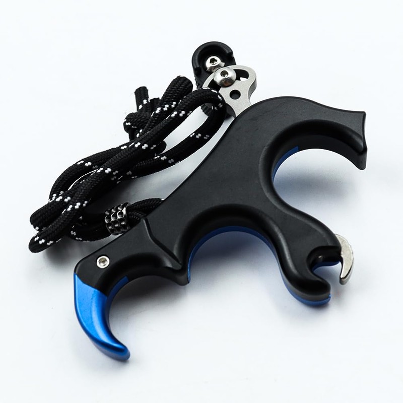 Sarini Bow Release Aids,4 Fingers Release Aid, Aluminum Alloy 360°