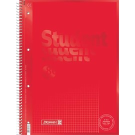 Brunnen Colour Code 1067926123 Notebook/Student Notepad A4, Squared (Type 26) 90g/m² 80 Pages, Red
