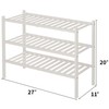 ROMGUAR CRAFT 2 Tier Bamboo Shoe Rack for Closet Free
