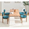 Modern Luxury Dining Chairs Set of 2 Teal Chenille Rubber