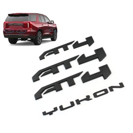 4PCS Set Door Rear AT4 Yukon Emblems Letters Compatible with 2021-2025 Yukon Yukon XL (Matte Black)