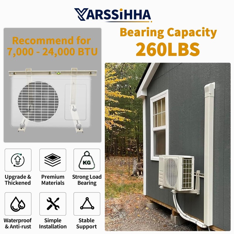 Yarssihha Mini Split Wall Mounting Bracket for Universal 7000-24000 BTU