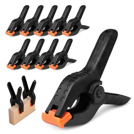 Abrazaderas de Resorte, 10pcs Abrazadera de Resorte En A, 8.5×11.5cm Clip de Resorte de Nailon Resistente para Carpintería, Fotografía, Fondos de Pintura y Mejoras para El Hogar (Negro)