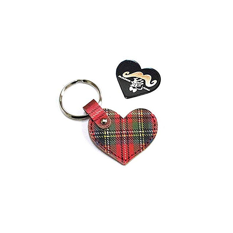 JAJABOON Heart-Shaped Pick Case Key Chain with Beard, Guitar Pick