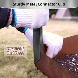 Fixirons 4 Pack Black 90°Connector Clips for 6 & 8 inch Edging Corten Steel Landscape Edging Clip, Garden Border Edging Clip for Landscaping Steel Lawn Edging Clip