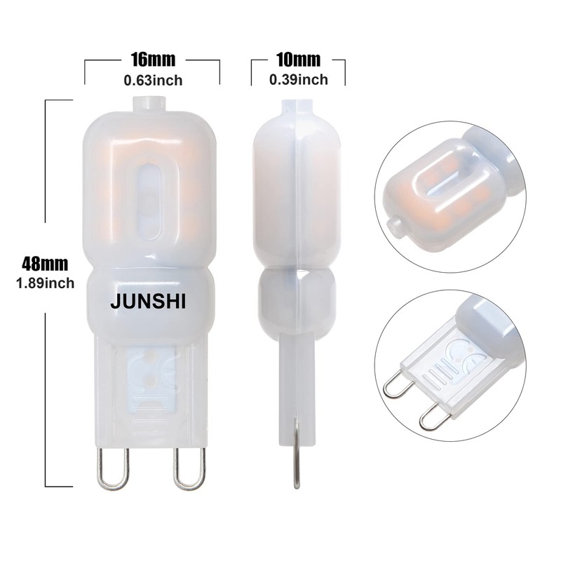 JUNSHI G9 LED Bulb 2.5W(20W 25W Halogen Equivalent) 3000K Warm