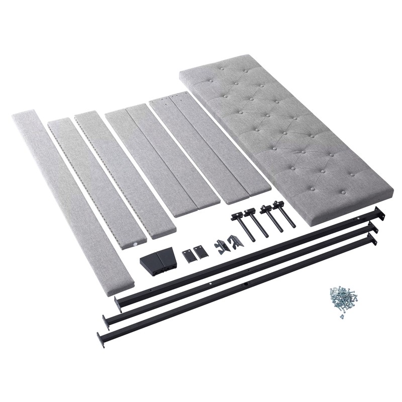 Hearth & Harbor Queen Bed Frame with Headboard Wingback –