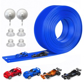Flexible Race Track for Kids Starter Set - 20FT Flex Race Car Ramp Track with 4 Race Cars & Suction Cups | Rolls Up Portable DIY Racetrack Compatible with Hot Wheels & Diecast 1/64th Cars for Ages 3+