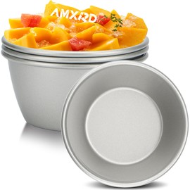 AMXRD Pudding Cups, Mini Pie Pans, 4 Piece Premium Heavy-Gauge Carbon Steel Nonstick Chocolate Flan Egg Tart Raspberry Baking Mold, 3.3 X 1.6 Inches