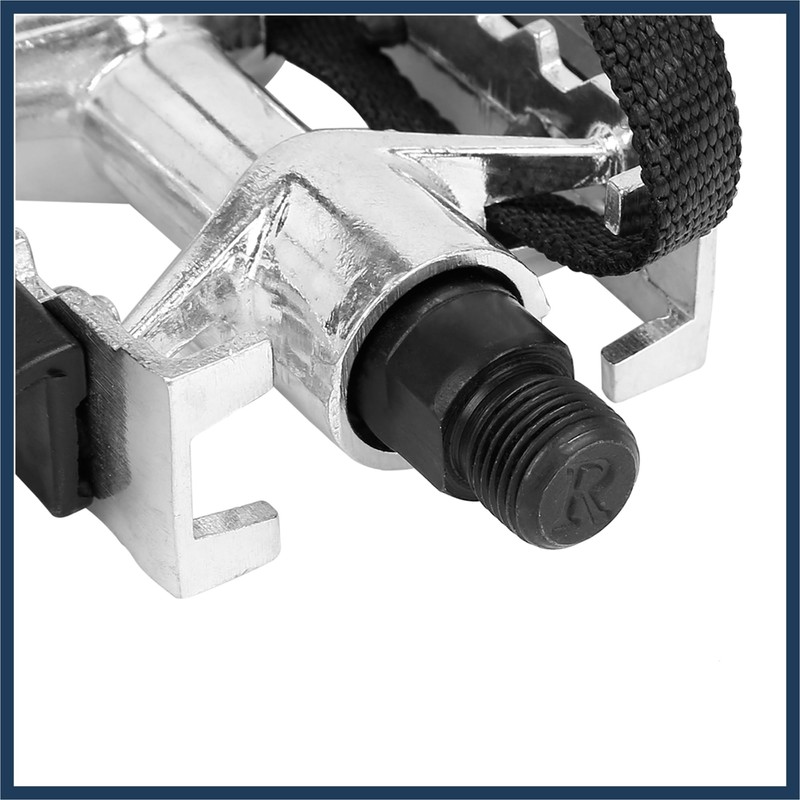 INFINAUTO Pair Bicycle Pedals with Toe Clip Foot Strap Reflective