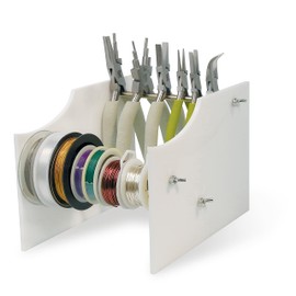 The Beadsmith Tool and Spool Rack – Basic Elements – Assembled Stand is 7.75” x 5.3” x 6” – Organize Your Favorite Supplies for Quick and Easy Access – Great for Pliers, Thread, Cord and Wire