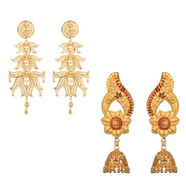 Efulgenz Indian Gold Tone Earrings Chandbali Ethopian Style Jewelry Metal Balls Drop Dangle Antique Boho Earrings Jewelry for Women