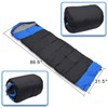 Blue Double Conjoined Hooded Sleeping Bag Outdoor Camping or Indoor