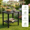 Outdoor Side Table, Weather Resistant 2-Tier Small Outdoor Table