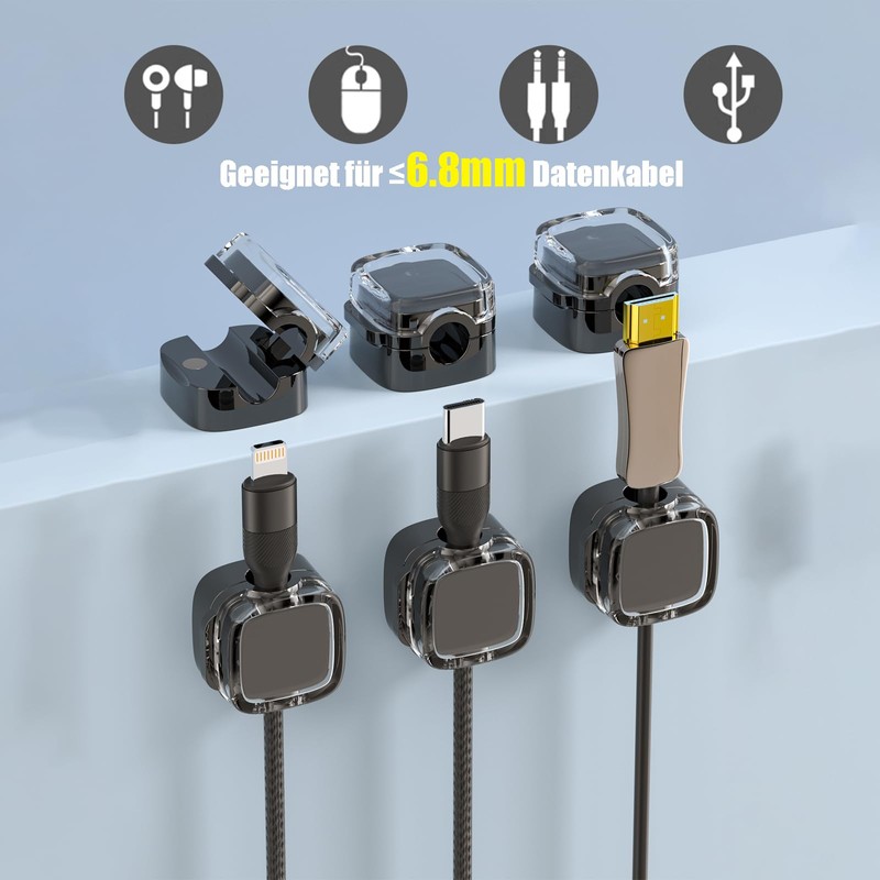 Cable Holder Cable Clips Cable Wall Clamp (Black)