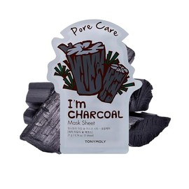 TONYMOLY I’m Charcoal Pore Cleansing Sheet Mask – Korean Hydrating & Moisturizing Face Mask with Charcoal for Pore Care & Soothing Skincare