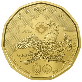 2016 Lucky Loonie, uncirculated coin from mint roll