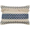 Ojai Blue Cotton Bohemian Throw Pillow 16x24 Rectangular Complete with