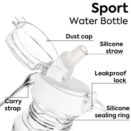 OLDLEY 450ml/15oz Kids Water Bottle with Straw Childrens Boys Girls Toddler Reusable Drink Bottles with Times Markings for School Home Camping Outdoor Sports BPA Free Leakproof Durable