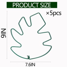 Yohsnor 5PCS Monstera Plant Support Stem 9 x 7.6 in- Durable Stabilizer Set for Indoor Climbing Plants, Holders for Enhancing Growth, Ideal Gift for Plant Lovers, Fishbone Cactus Stake Garden Tool