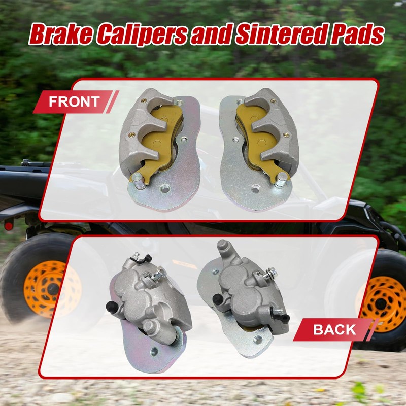 SecosAutoparts Front Brake Calipers and Sintered Pads Compatible with Can