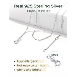 ChicSilver Chain Necklace Woman 925 Sterling Silver Sturdy 1.5mm Cable Necklace Chain Upgraded Jump Ring - 18 Inch