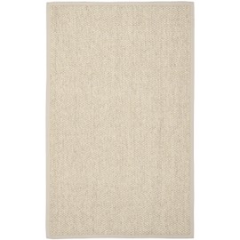SAFAVIEH Area Rug 4x6 - Natural Fiber Collection - Marble, Sisal, Woven Design with Border (NF525C)