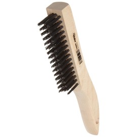 Weiler 44063 0.012" Wire Size, 5" Brush Length, 10" X 1-1/8" Block Size, 4 X 16 No. of Rows, Steel Bristles, Hardwood Block, Shoe Handle Scratch Brush
