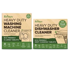 Renuv Dishwasher Cleaner + Washing Machine Cleaner Bundle - Heavy Duty Appliance Deep Cleaning, Descaling and Deodorizing.