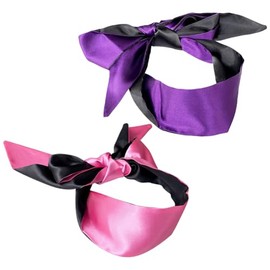 2 Pcs Long Sleeping Eye Masks Adjustable Soft Blindfolds Satin Eye Sleeping Covers Blackout Sleep Eye Masks Travel Sleep Blindfolds for Adult Pink Purple