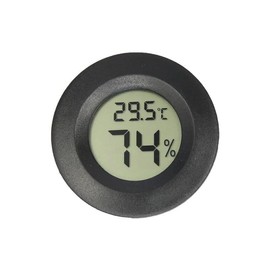 3PCS Reptile Thermometer, Round LCD Hygrometer Black Digital High Accuracy Indoor LCD Temperature Humidity Meter Monitor Gauge for Living Room, Office, Mini & Compact, Celsius/Fahrenheit Conversion