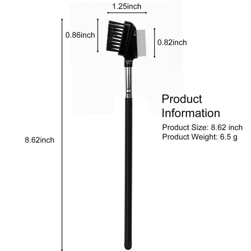 Dual-Sided Eyelash & Eyebrow Spoolie Brush: Reusable Comb with Stainless