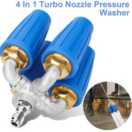 Unbranded 4000 PSI 4-in-1 Turbo Nozzle Set - Heavy-Duty 360° Rotating&Rapid Quick Connect