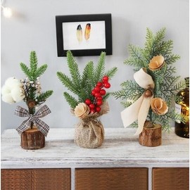 Imported Christmas Tabletop Mini Tree Decoration Free Size/Pine Needles 10ea