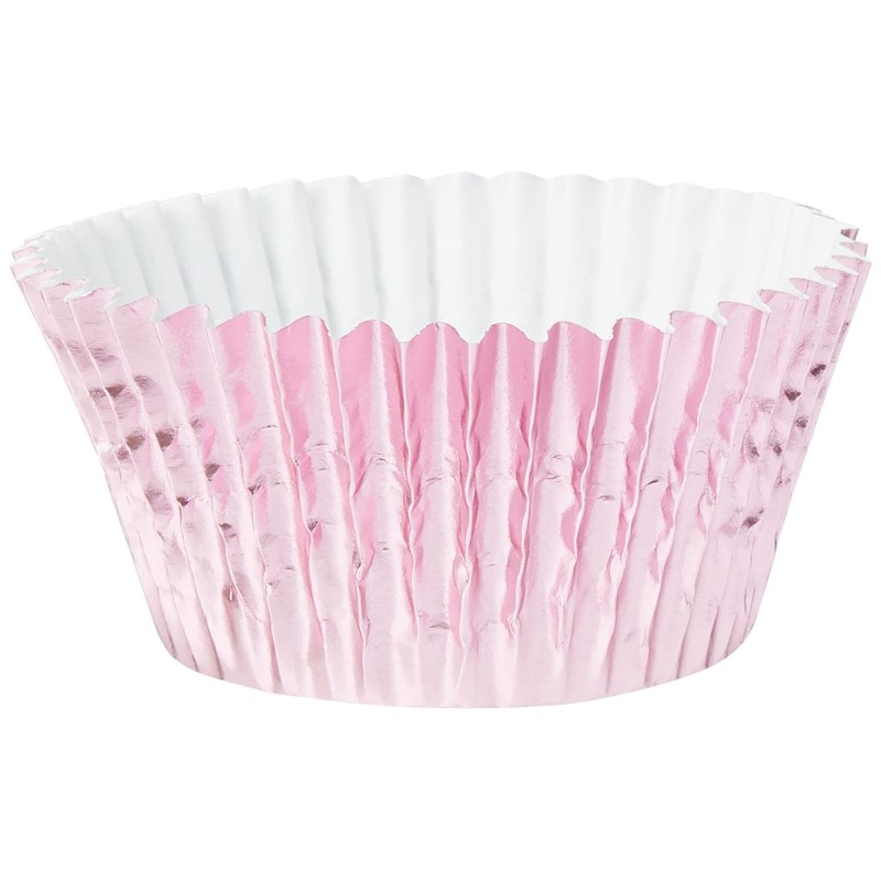 Scrumptious Sprinkles Baby Pink Foil Cupcake Cases x 30, Fabric,