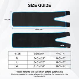 supregear Thigh Wraps Support, Adjustable Compression Neoprene Thigh Sleeve Hamstring Quad Wrap Upper Leg Brace for Women Men Pulled Groin Muscle, Quadriceps, Black + Blue, M