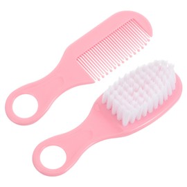 BESPORTBLE Massage Brush and Comb Kit for Newborns Soft Bristles Durable Static Gentle Hair Care for Boy Girl Pink