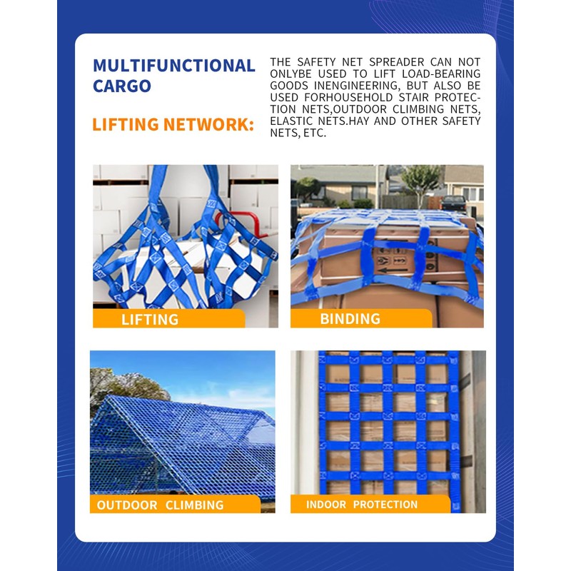 YINGYUDZSW 4.92' x 4.92' Heavy Duty Cargo Lifting Net, Blue