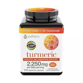 Youtheory Turmeric 210, Extra Strength Formula 2,250 mg. EXP 02/26+Free Ship.