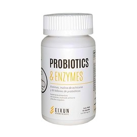 Probiotics & Enzymes | Mezcla de Enzimas e Inulina de Achicoria y 50 billones de probióticos | 45 Cápsula | Cápsula blanda | 400 mg c/u